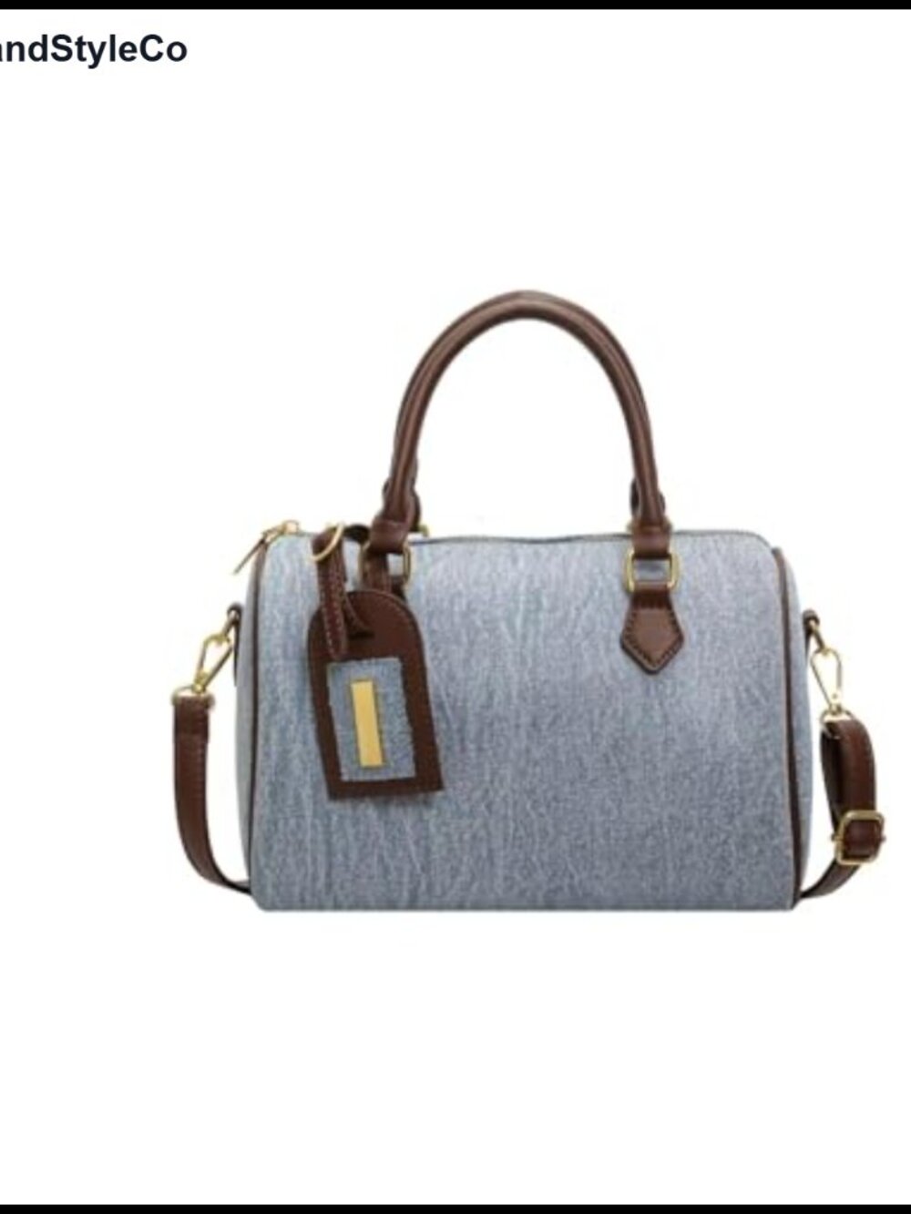Denim Canvas Crossbody Bag with Top Handle Small Zip-Top Shoulder Purse Travel